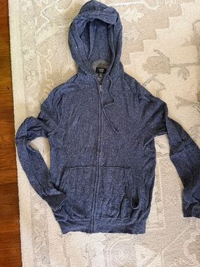Men's Navy Zip-Up Hoodie Sweater Linen and Wool Nordstrom Men’s Shop